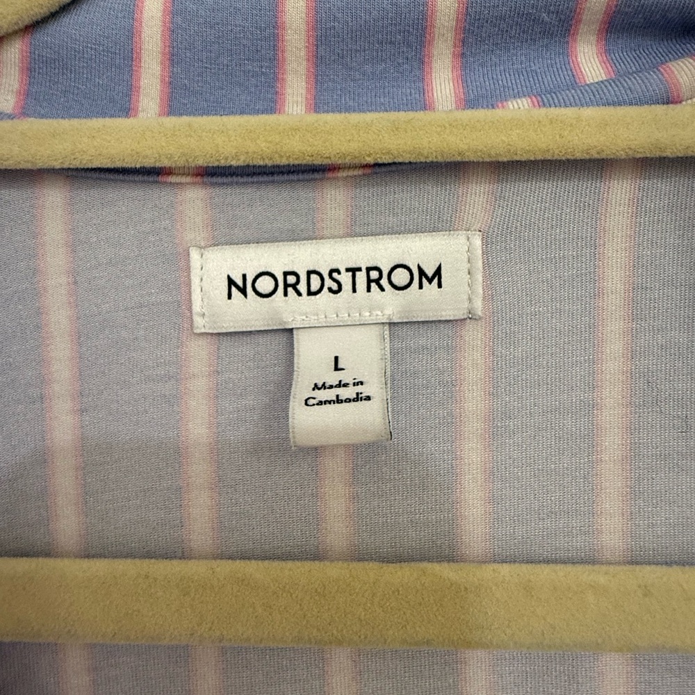 Nordstrom Moonlight Eco Knit Pajamas in Blue Ivory Jane Pinstripe (L) - Picture 7 of 8